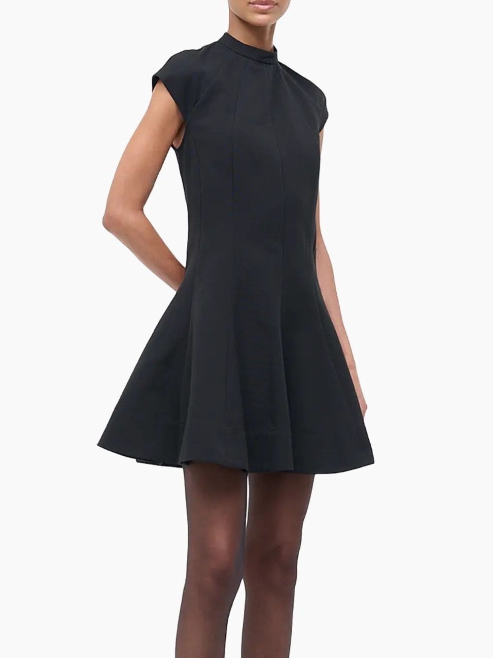 This Is A Staud Ellie Dress In Black Fit-And-Flare Short Dress Xs